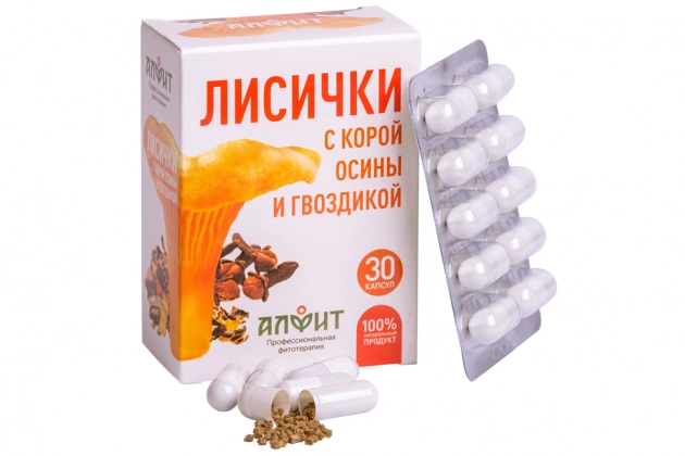 «Лисички с корой осины и гвоздикой» 30 капсул по 460 мг