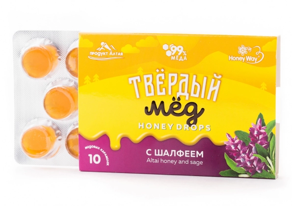 Карамель медовая «Твердый мед» с шалфеем