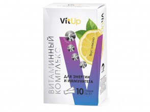 БАД «Витаминный комплекс для энергии и иммунитета VitUp» со вкусом лимона, 10 стиков по 5 г ТМ Алтэя