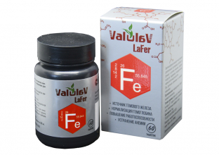 ValulaV LaFer при дефиците железа, 60 таблеток по 300 мг ТМ Сашера-Мед