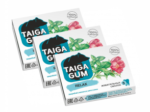 Смолка Taiga Gum «Relax» в растительной пудре, без сахара, 5 шт. ТМ Алтайский Нектар Набор из 3 штук