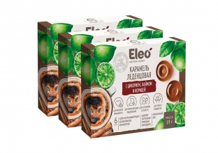 Карамель леденцовая с цикорием, лаймом и корицей, Eleo набор из 3 штук