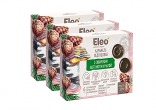 Карамель леденцовая с сибирским экстрактом и чагой, Eleo набор из 3 штук