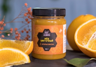 Цветочный мед с апельсином, 350 г Цветочный мед с апельсином, 350 г