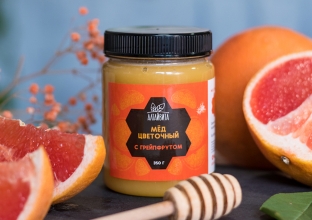 Цветочный мед с грейпфрутом, 350 г Цветочный мед с грейпфрутом, 350 г
