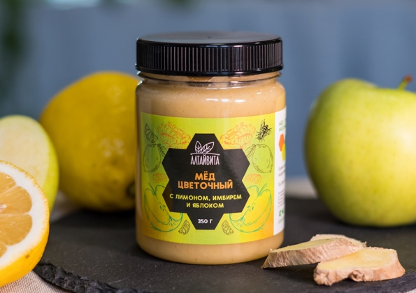 Анализ продукта Цветочный мед с лимоном, имбирем и яблоком, 350 г
