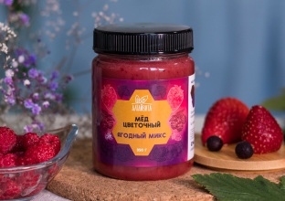 Цветочный мед ягодный микс, 350 г