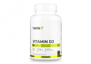 Витамин D3 600 ME 120 капсул, 1WIN