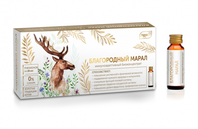 Анализ продукта Иммуноадаптивный биоконцентрат Благородный марал (7 флаконов по 25 мл.)